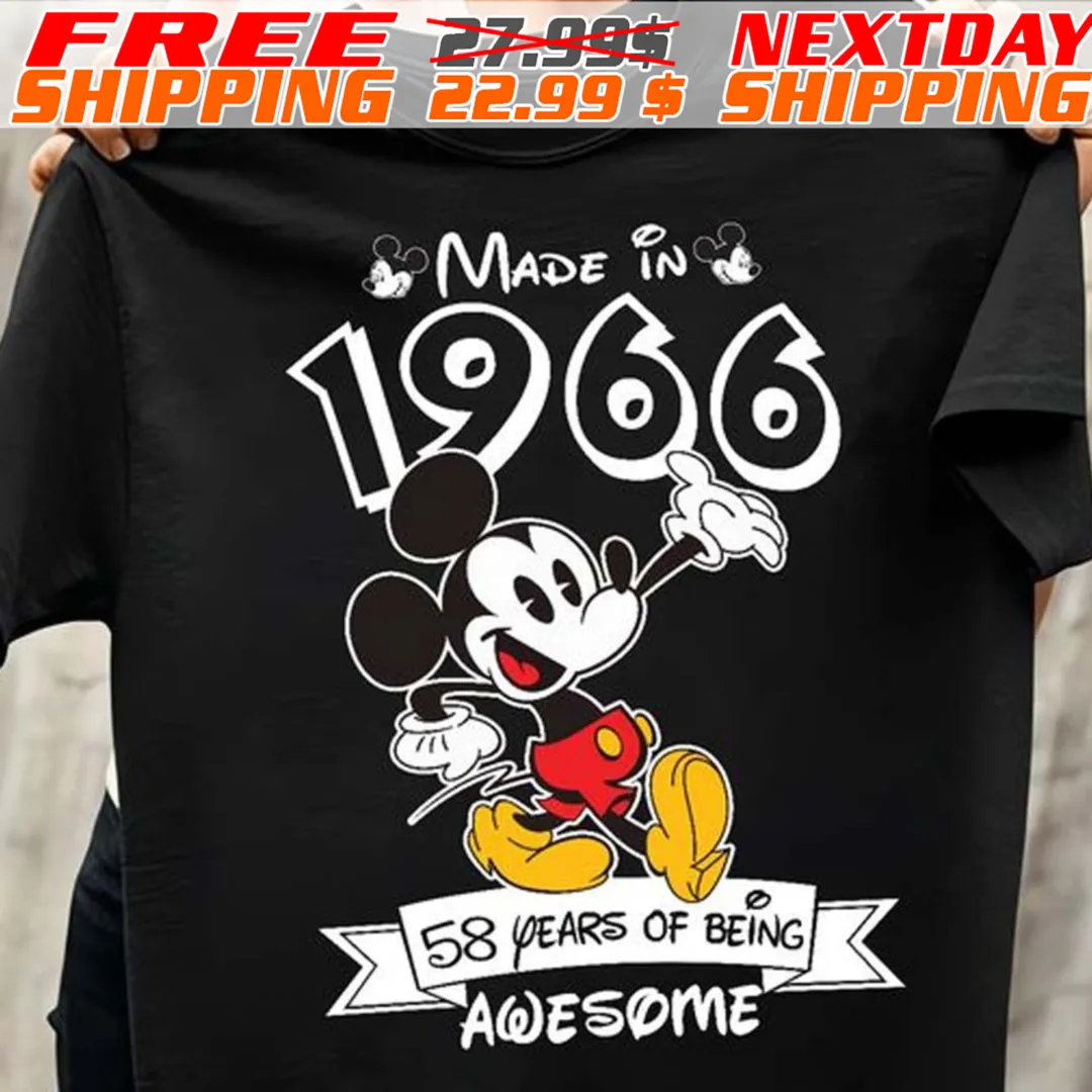 Mickey Made In 1966 58 Years Of Being Awesome Shirt