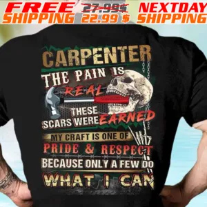 Skull Carpenter The Pain Is Real Scars Were Earned Shirt