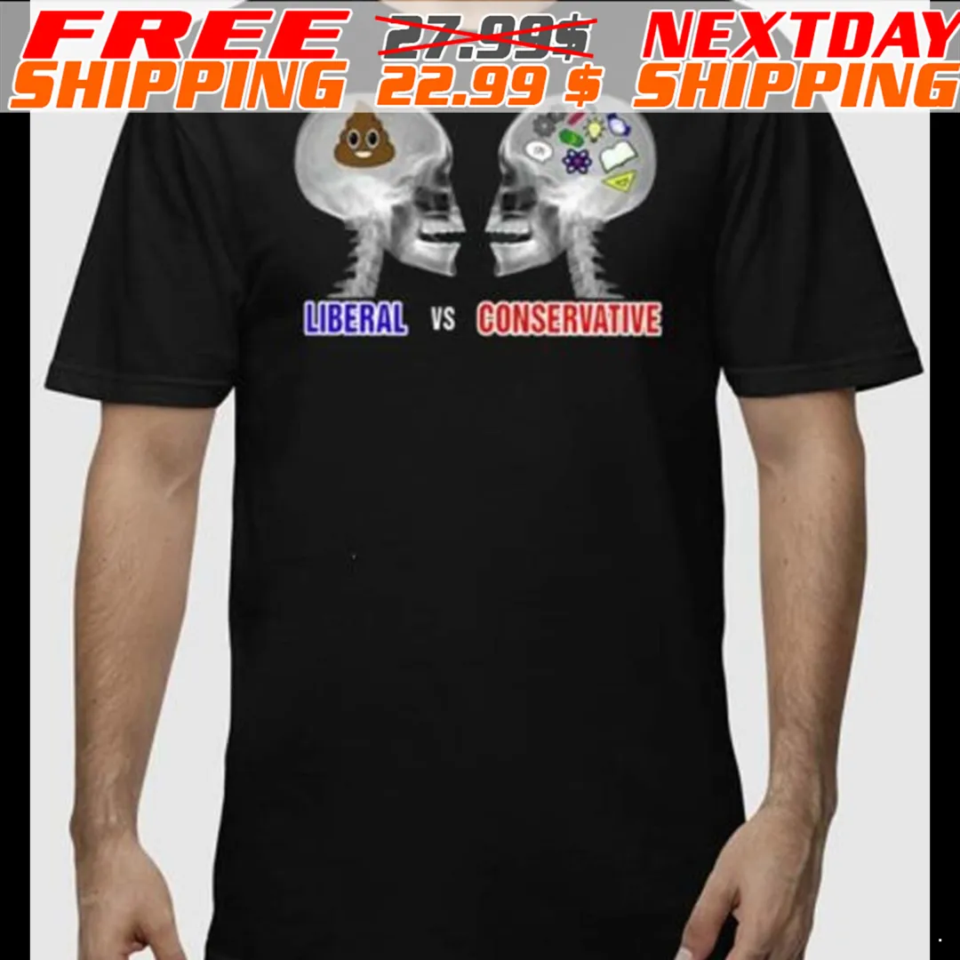 Liberal Brain Vs Conservative Brain Skulls Shirt