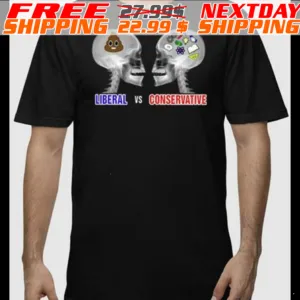 Liberal Brain Vs Conservative Brain Skulls Shirt