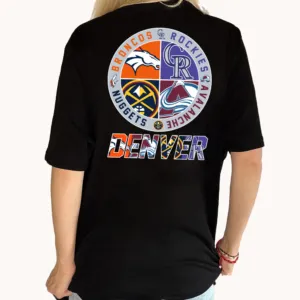 Broncos Rockies Avalanche Nuggets Denver Logo NFL Team Shirt