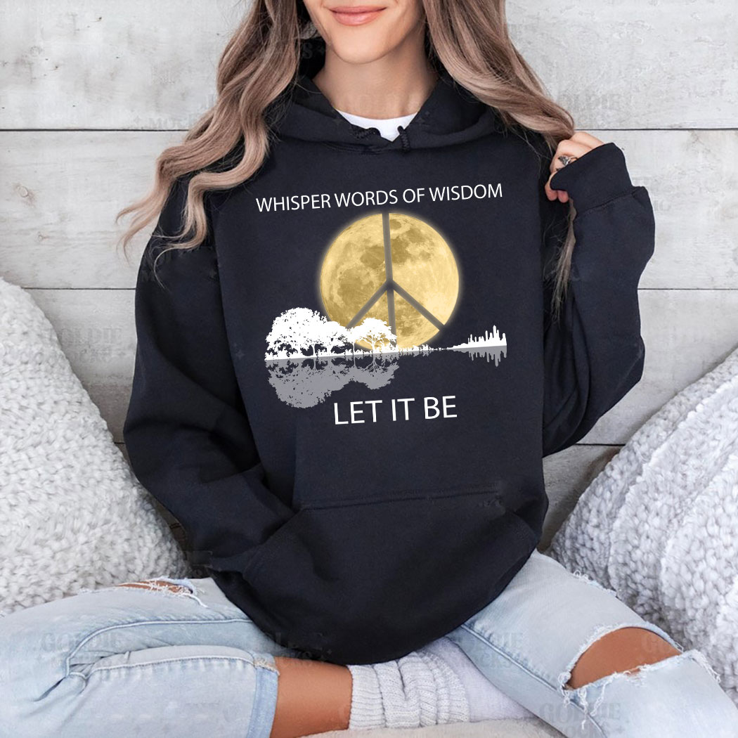 Guitar Moon Hippie Whisper Words Of Wisdom Let It Be Shirt