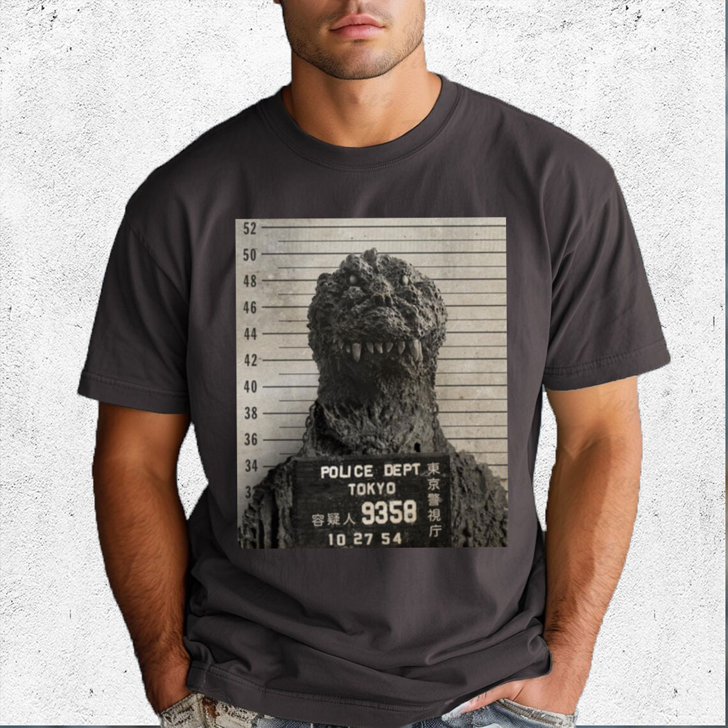 Godzilla Mugshot Police Dept Tokyo En 9358 Shirt