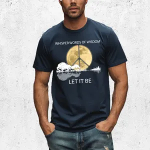 Guitar Moon Hippie Whisper Words Of Wisdom Let It Be Shirt