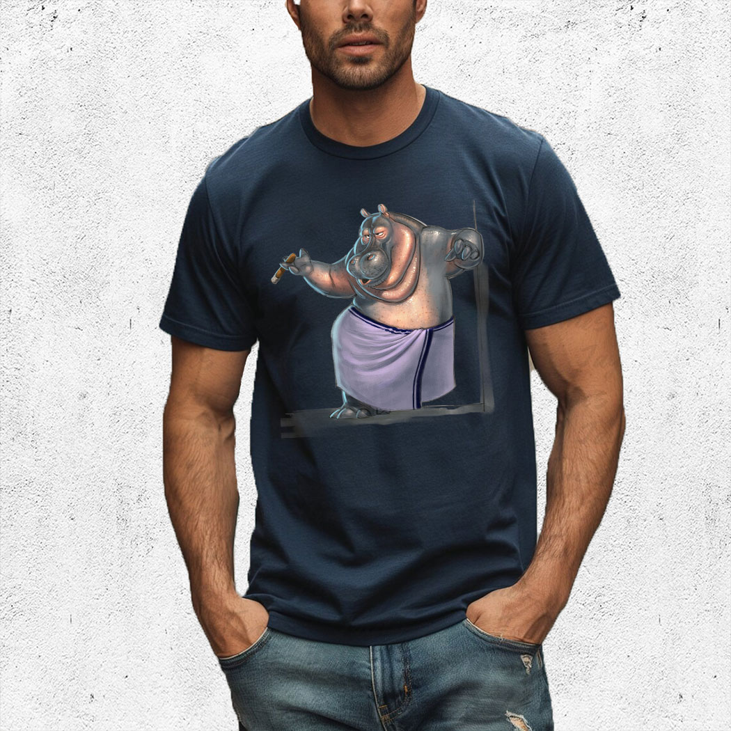 Hippo Smoking Take A Shower Fun Shirt