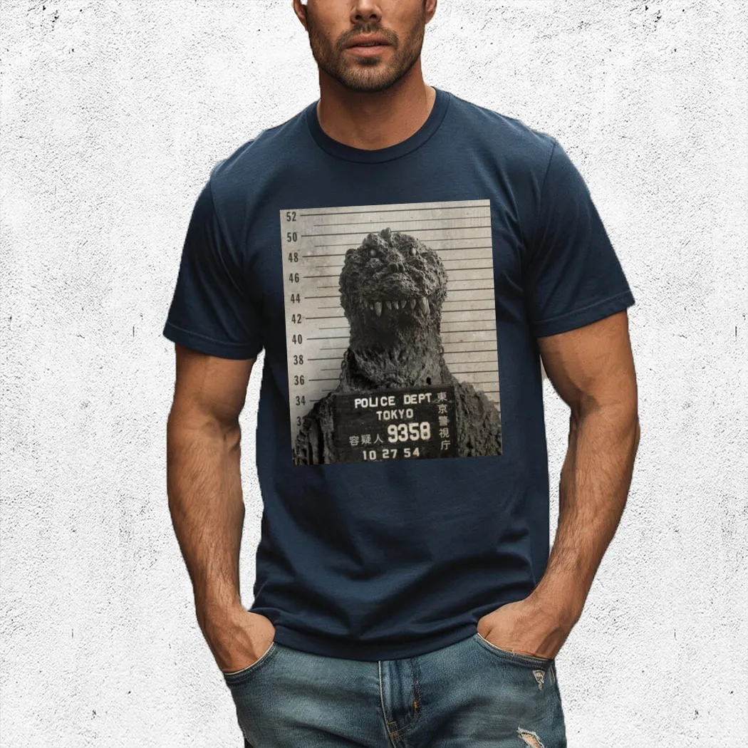 Godzilla Mugshot Police Dept Tokyo En 9358 Shirt