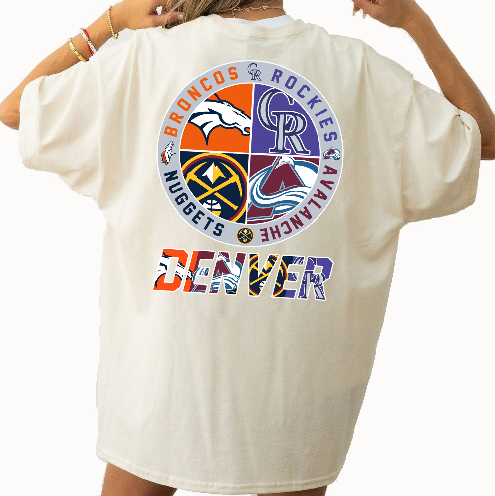 Broncos Rockies Avalanche Nuggets Denver Logo NFL Team Shirt 2 Broncos Rockies Avalanche Nuggets Denver Logo NFL Team Shirt