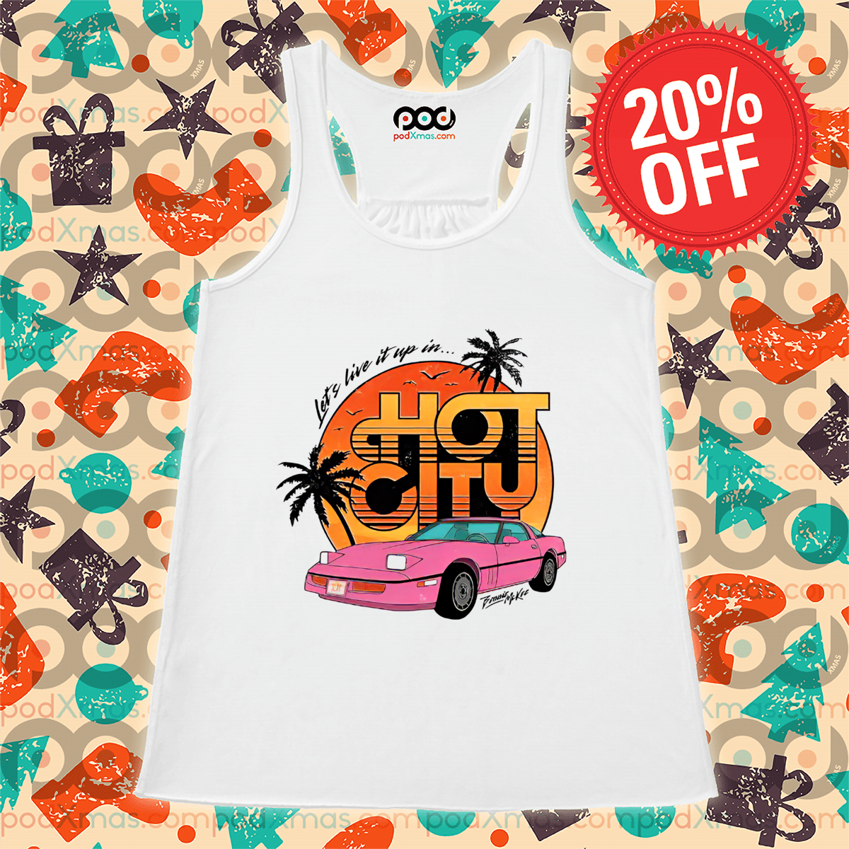 Car Lets Live It Up In Hot City Retro 2024 Shirt