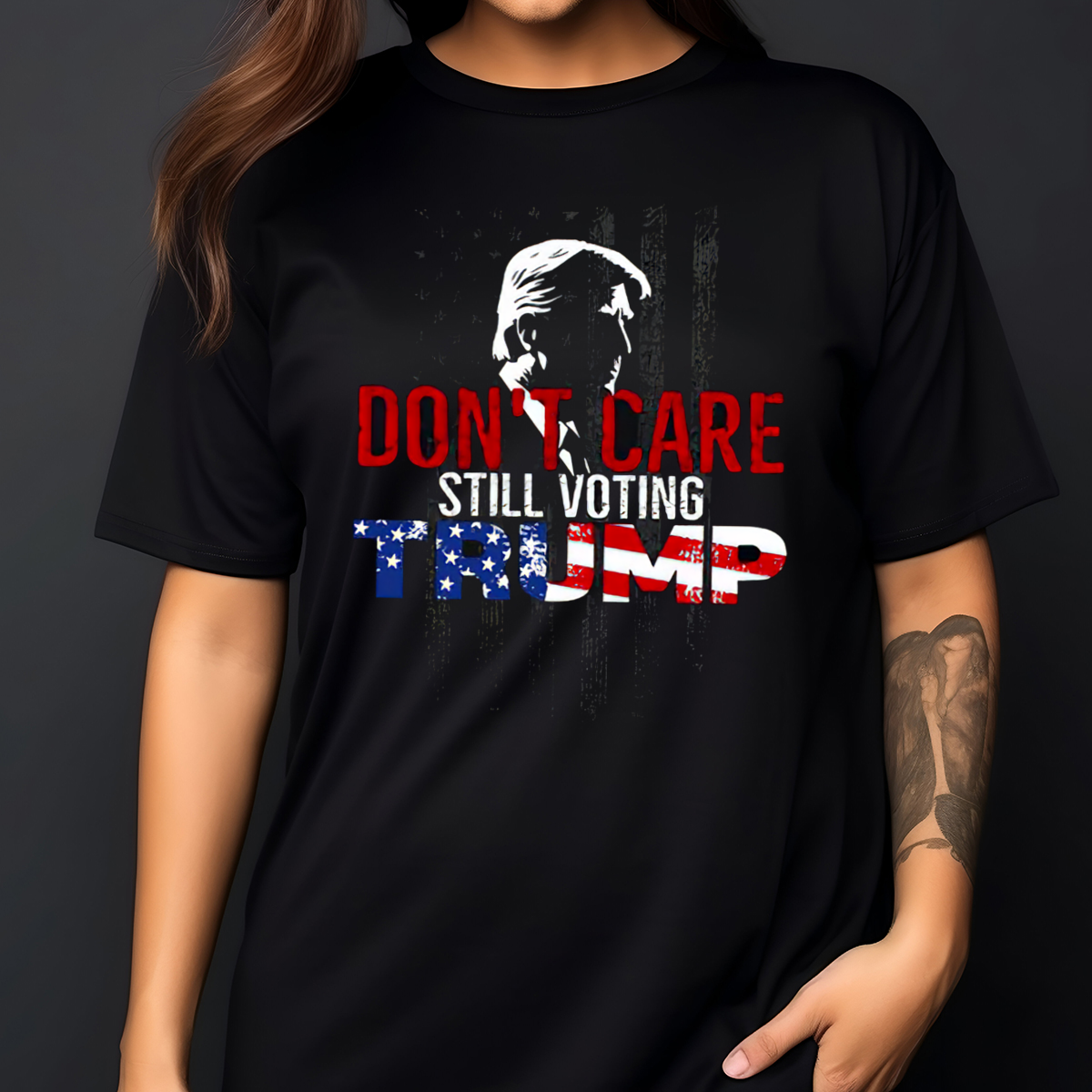 Don't Care Still Voting Trump American Flag 2024 Shirt