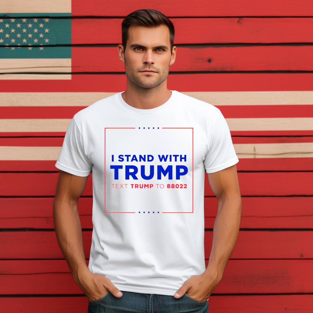 I Stand With Trump Text Trump To 88022 Shirt