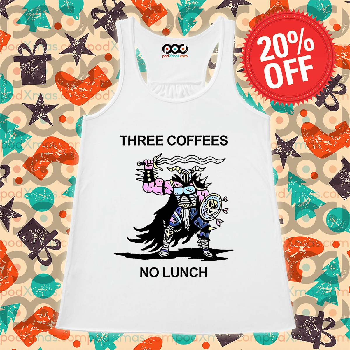 Warrior Three Coffees No Lunch Shirt