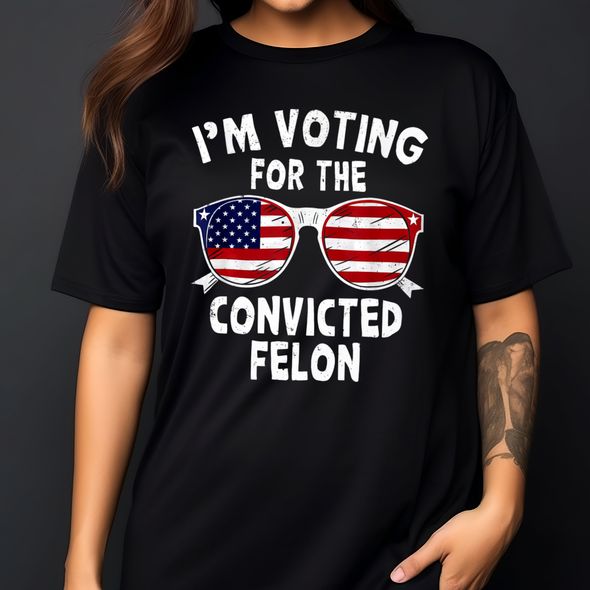 American Glasses I Am Voting For The Convicted Felon 2024 Shirt