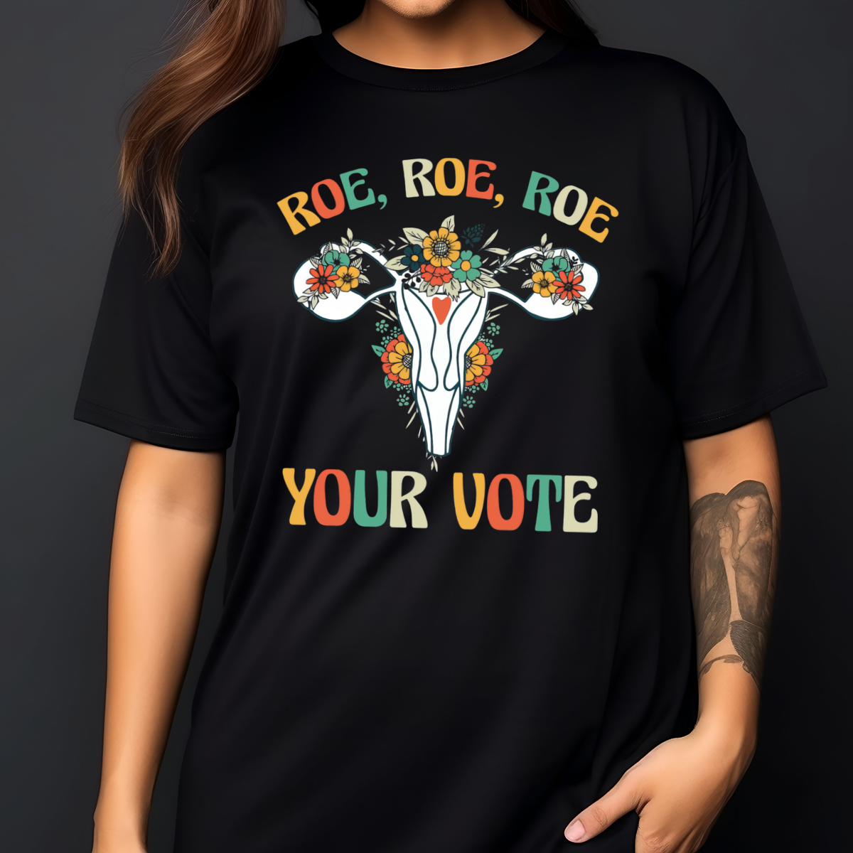 Floral Roe Roe Roe Your Vote Cervical Cancer Awareness Month 2024