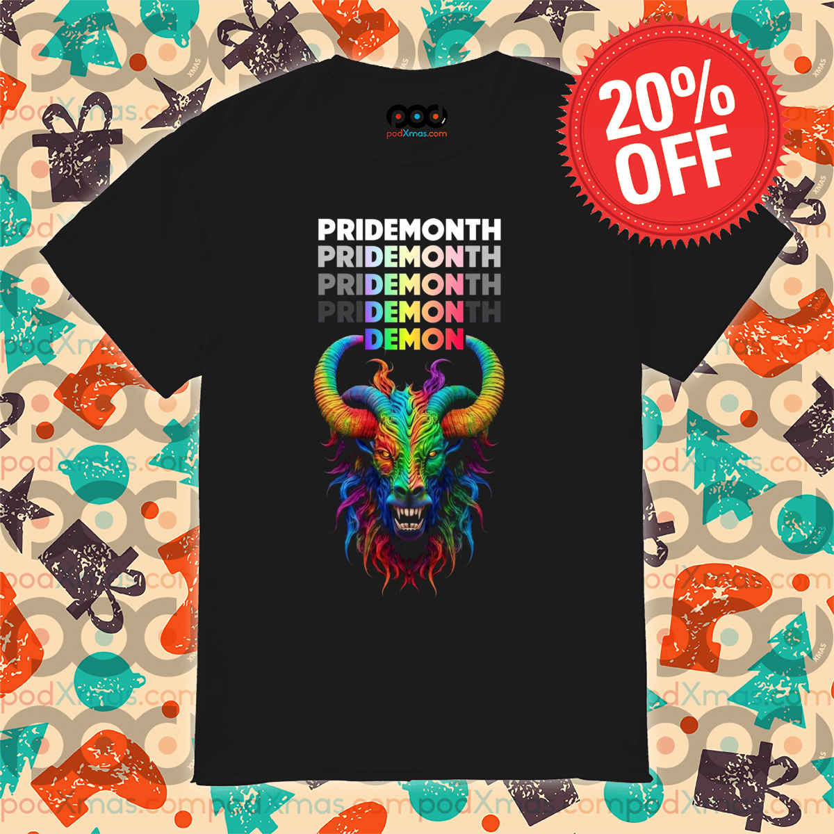 Goat Pridemonth Demon 2024 Colorful Shirt