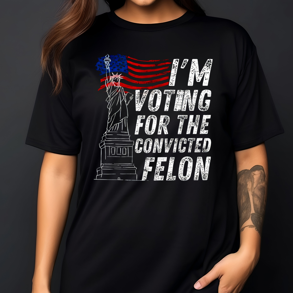 Liberties I Am Voting For The Convicted Felon Vintage Shirt