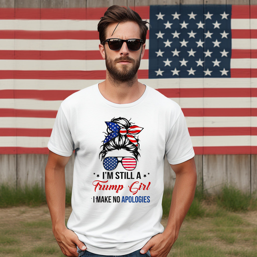 Girl Bun Hair Glasses I Am Still A Trump Girl I Make No Apologies Shirt