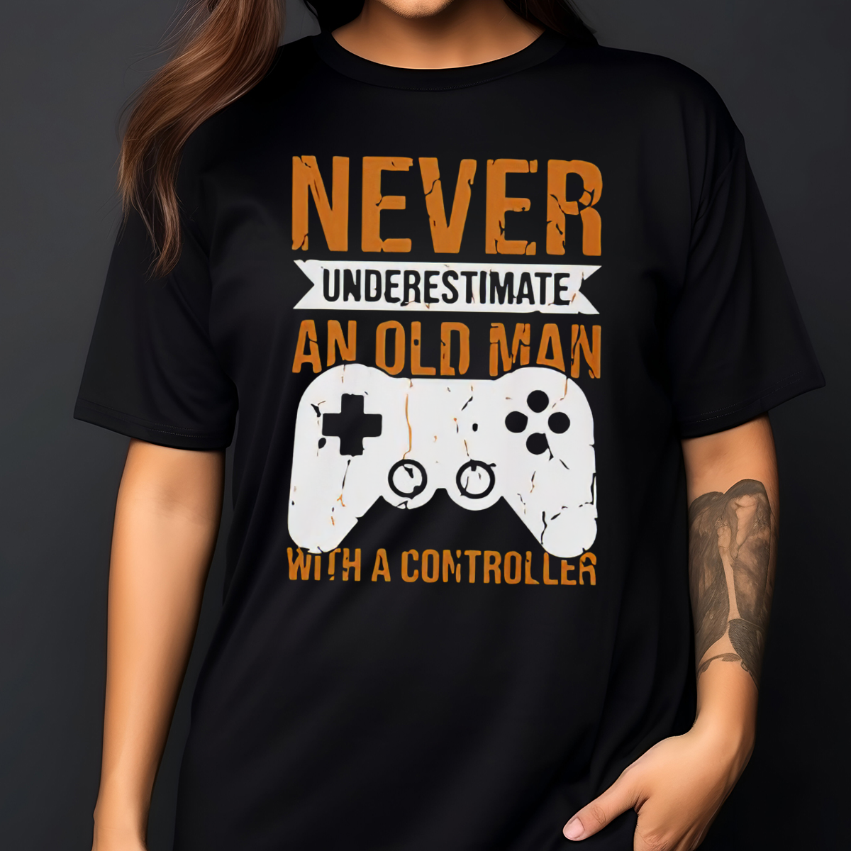 Gamepad Never Underestimate An Old Man With A Controller Vintage Shirt