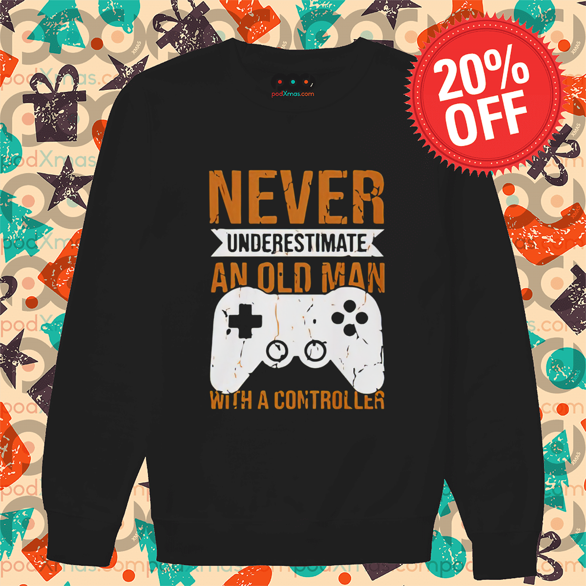 Gamepad Never Underestimate An Old Man With A Controller Vintage Shirt