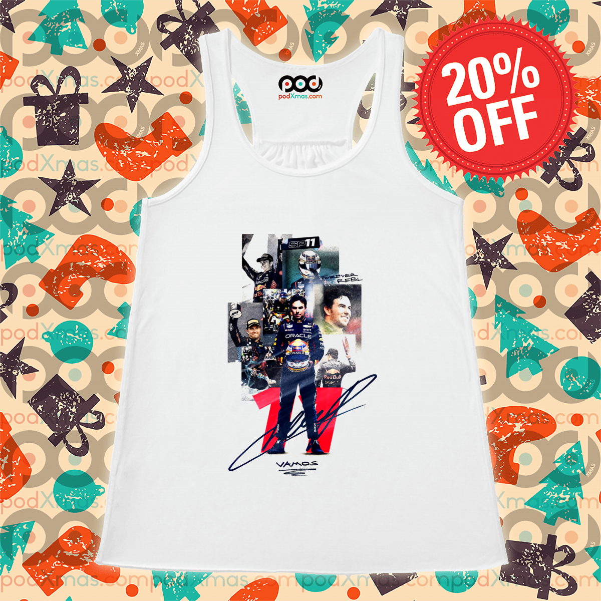 Sergio Pérez Forever Rebl Vamos 11 Signature F1 Shirt Sergio Pérez Forever Rebl Vamos 11 Signature F1 Shirt