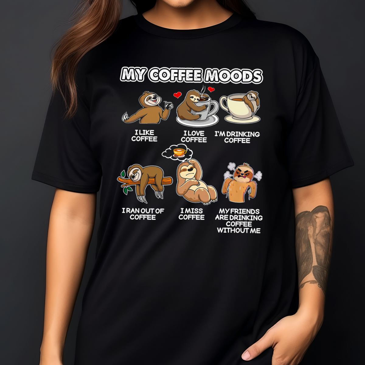 Sloth My Coffee Moods 2024 Shirt