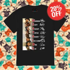 West Side Warren Eazy Snoop Tupac Short Ice Cube Dre E40 Signature Shirt