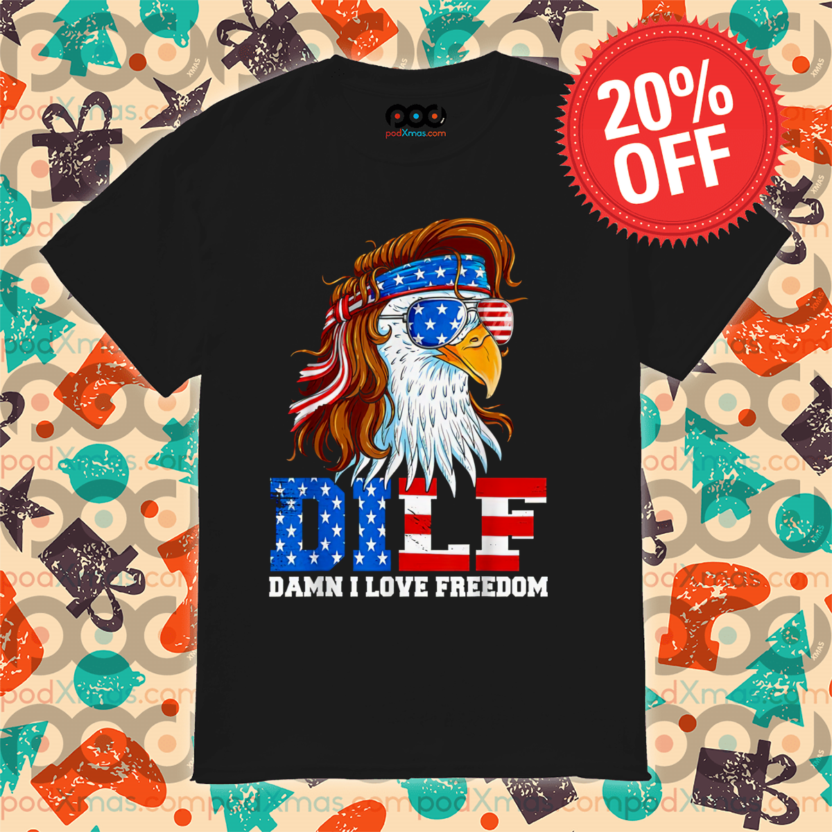 Eagles DILF Damn I Love Freedom 4th Of July 2024 Shirt