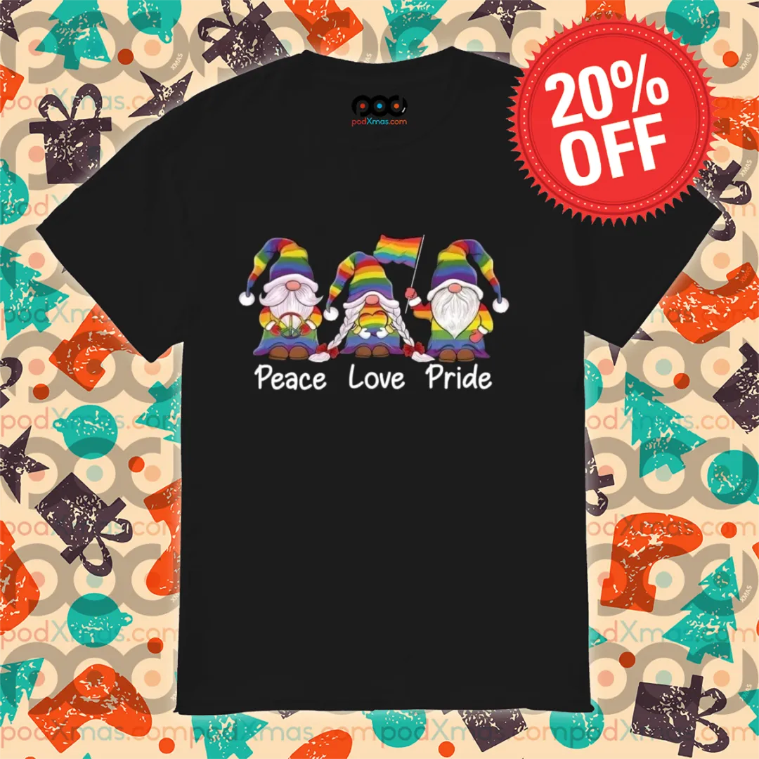 Gnomes LGBTQ Peace Love Pride 2024 Pride Month Shirt