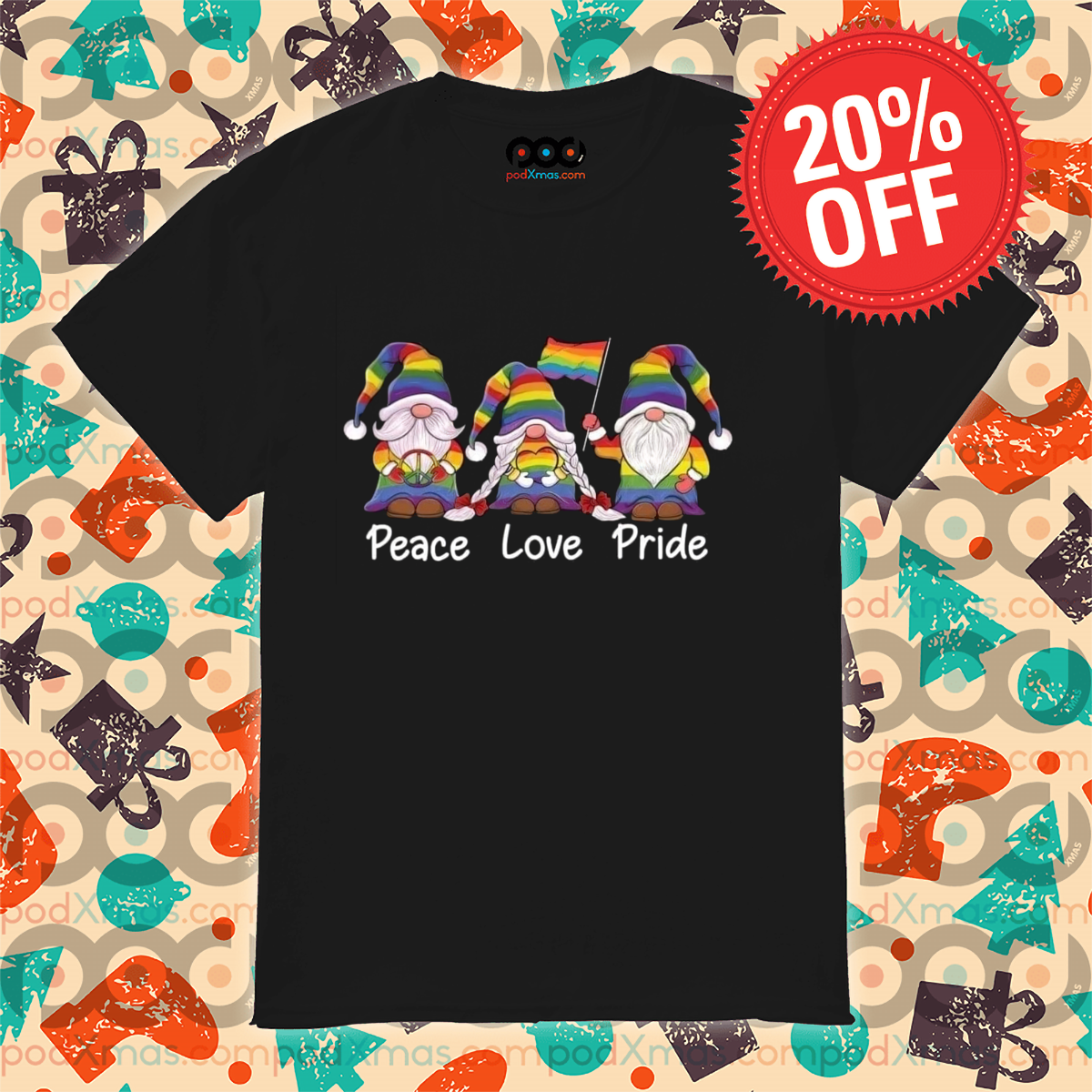 Gnomes LGBTQ Peace Love Pride 2024 Pride Month Shirt