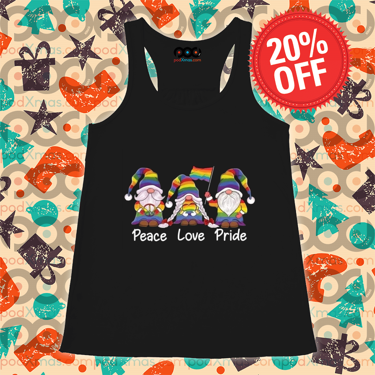 Gnomes LGBTQ Peace Love Pride 2024 Pride Month Shirt