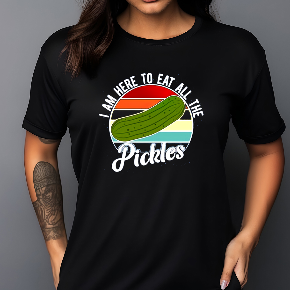 I Am Here To Eat All The Pickles Retro Shirt