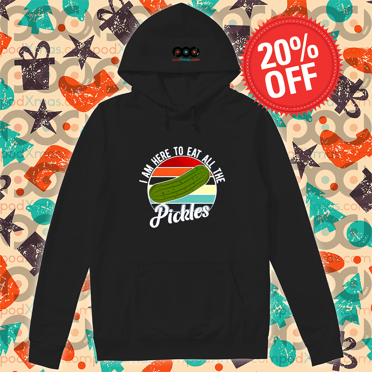 I Am Here To Eat All The Pickles Retro Shirt