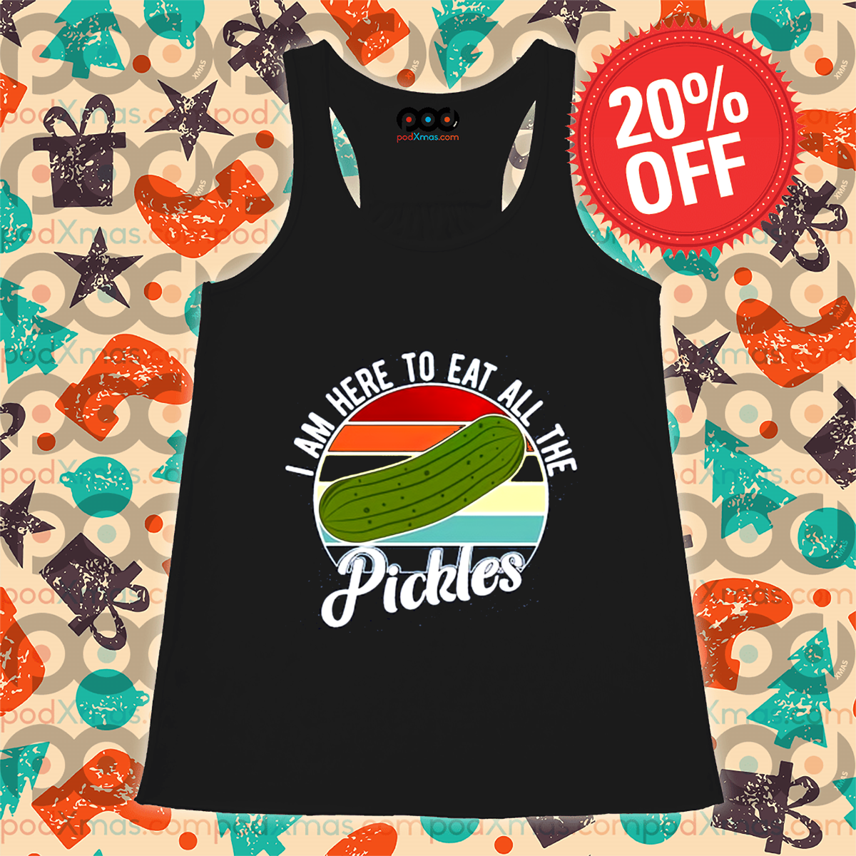 I Am Here To Eat All The Pickles Retro Shirt
