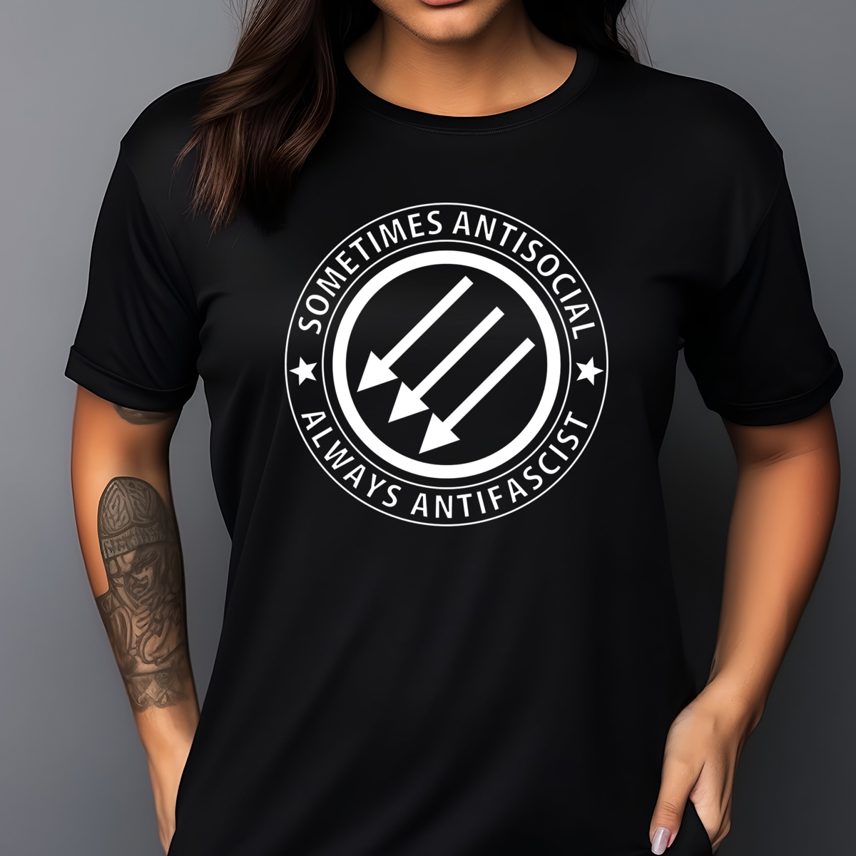 Sometimes Antisocial Always Antifascist 2024 Shirt