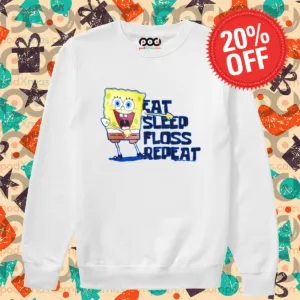 Spongebob Eat Sleep Floss Repeat Shirt