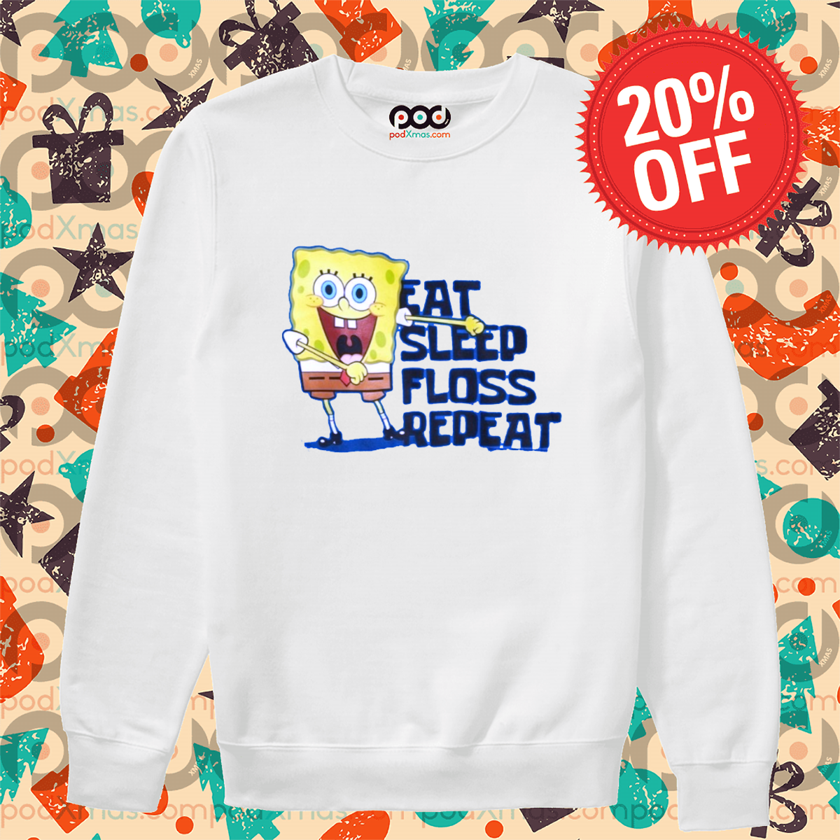 Spongebob Eat Sleep Floss Repeat Shirt