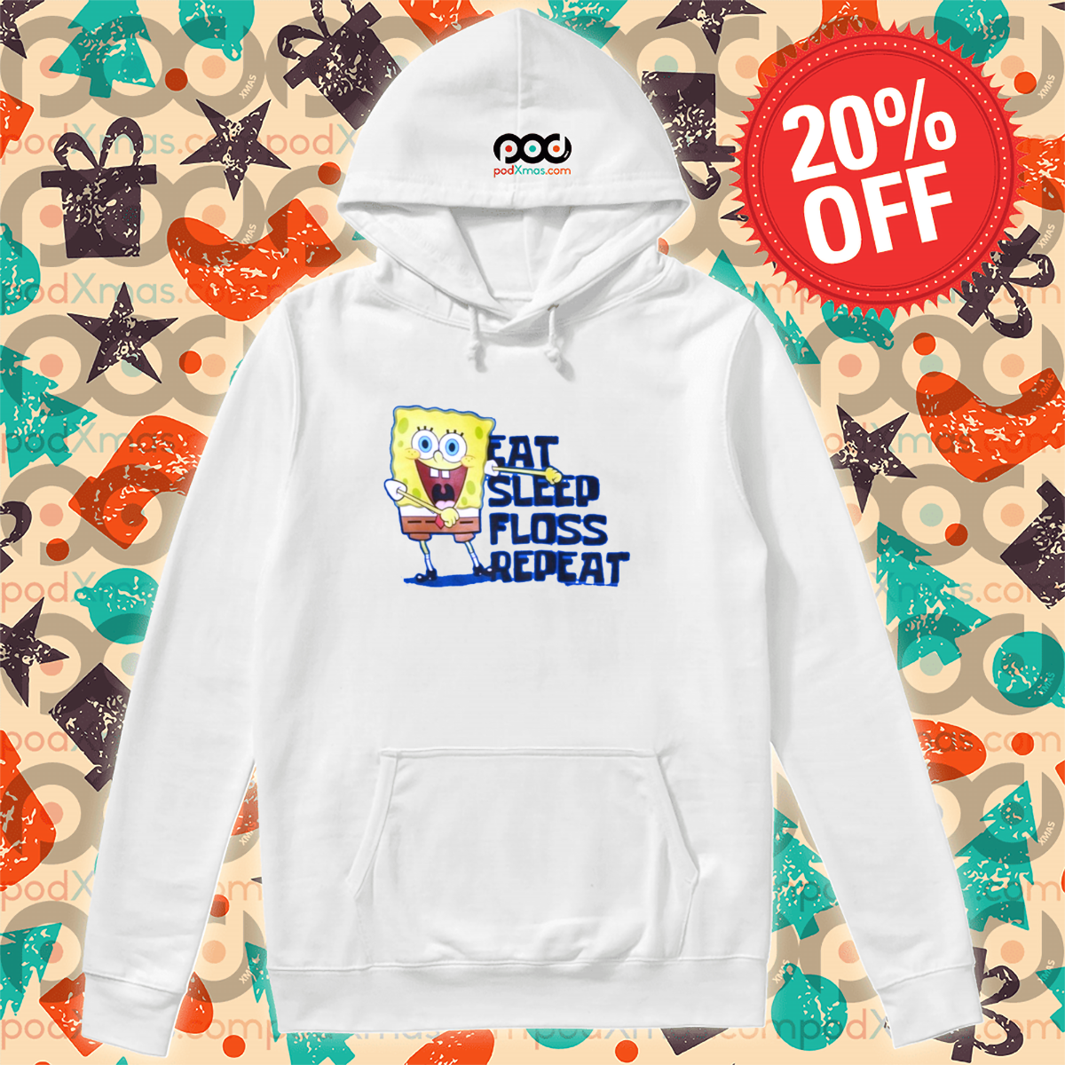 Spongebob Eat Sleep Floss Repeat Shirt