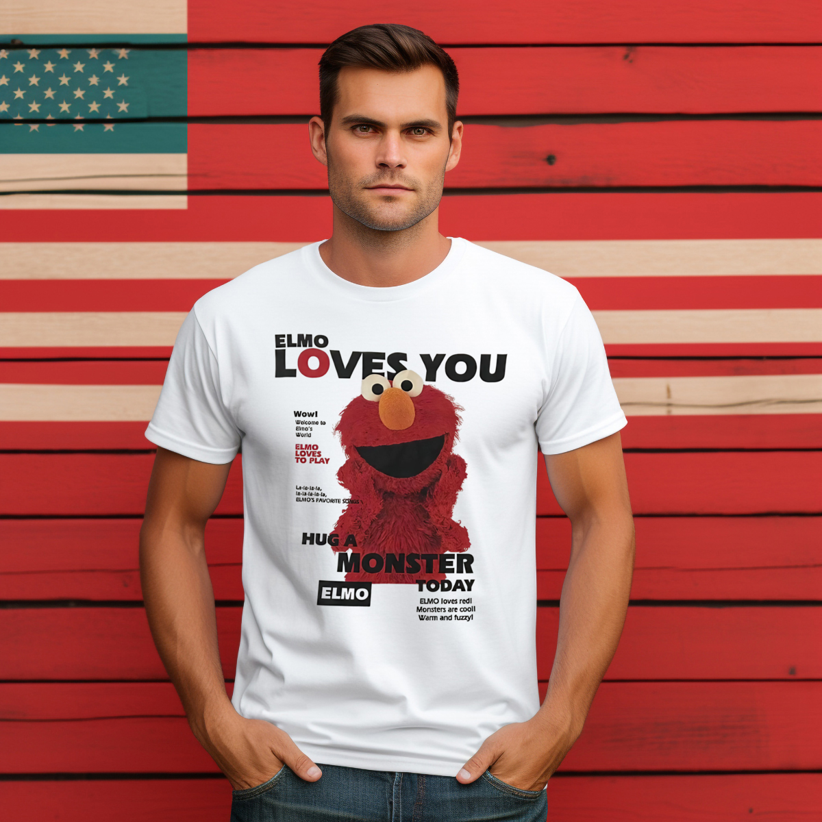 Animal Muppet Elmo Loves You Hug A Monster Today Shirt