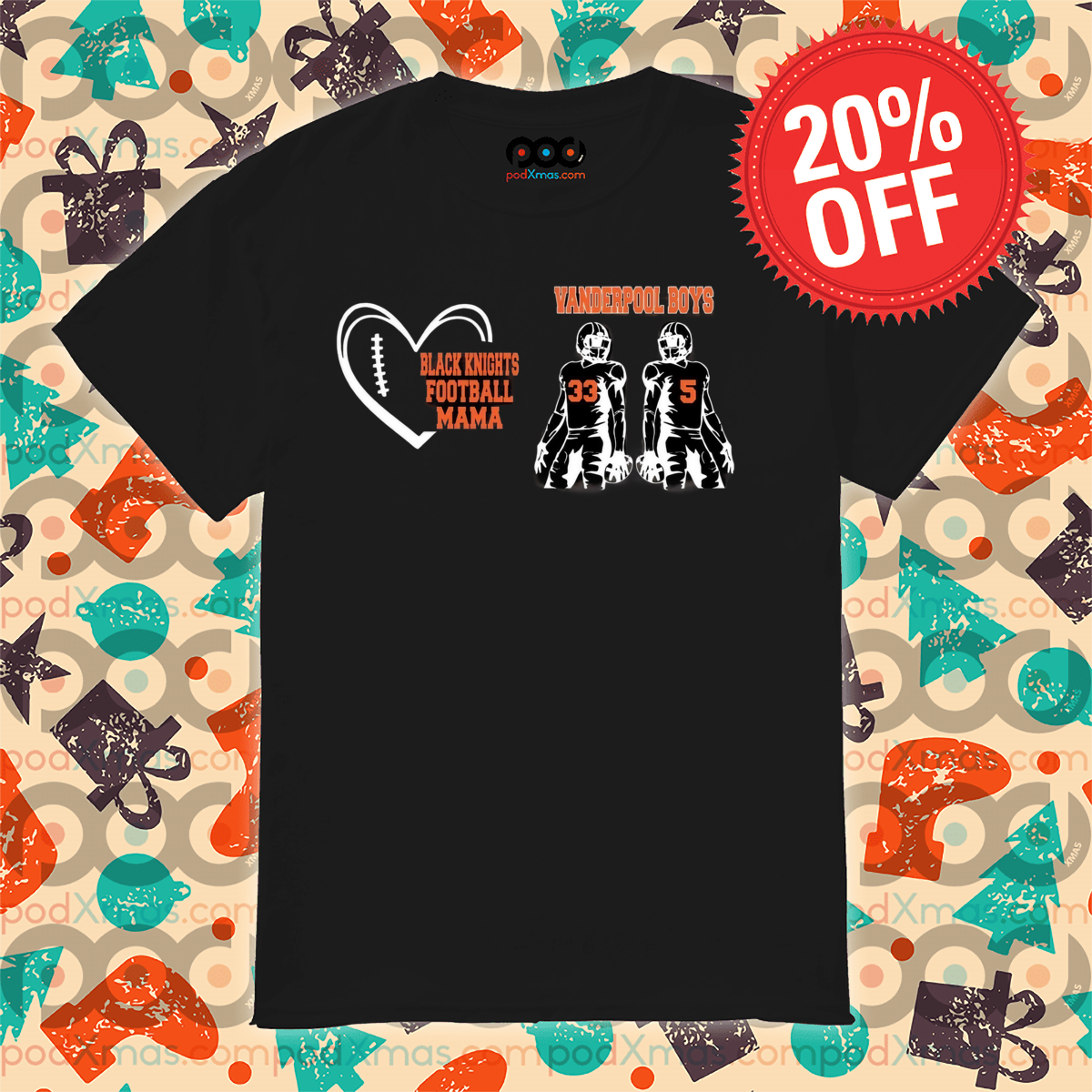Black Knights Football Mama Yanderpool Boys Shirt