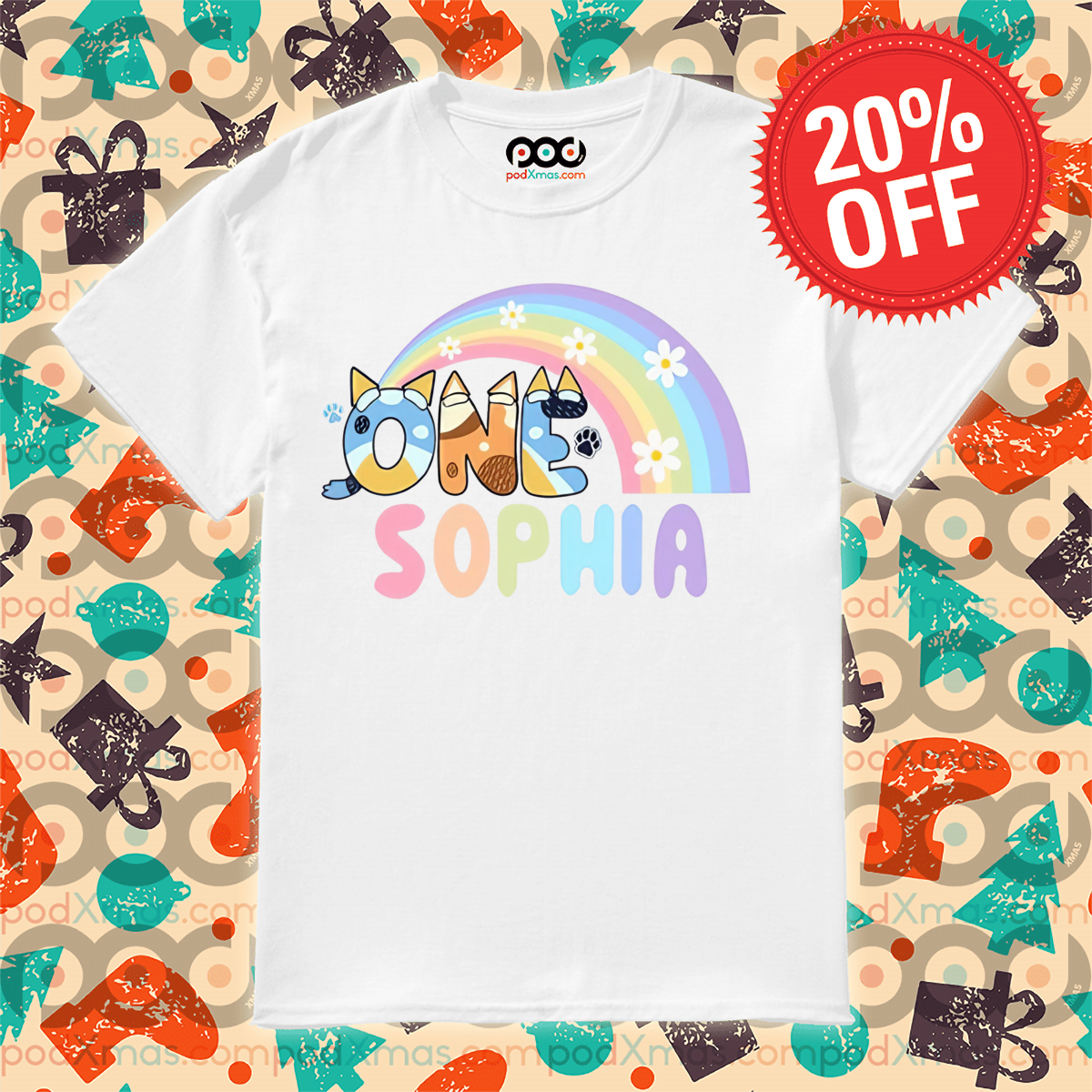 Bluey Rainbow One Sophia 2024 Shirt