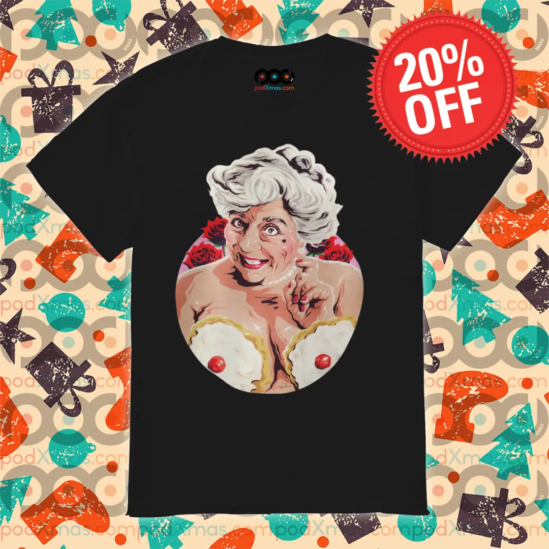 Granny Cream Pie Roses Nude Shirt