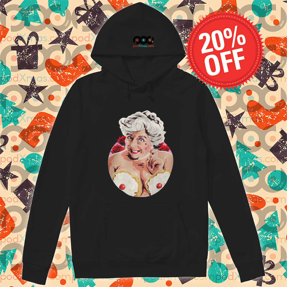 Granny Cream Pie Roses Nude Shirt