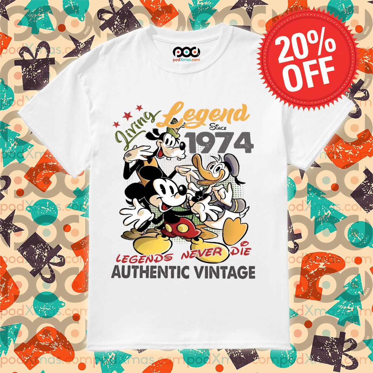 Mickey Donald Duck Scooby-Doo Living Legend 1974 Legends Never Die Shirt