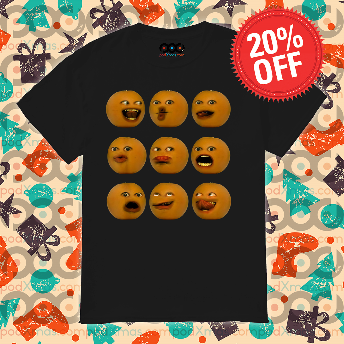 Annoying Orange Funny Face Emoji Shirt