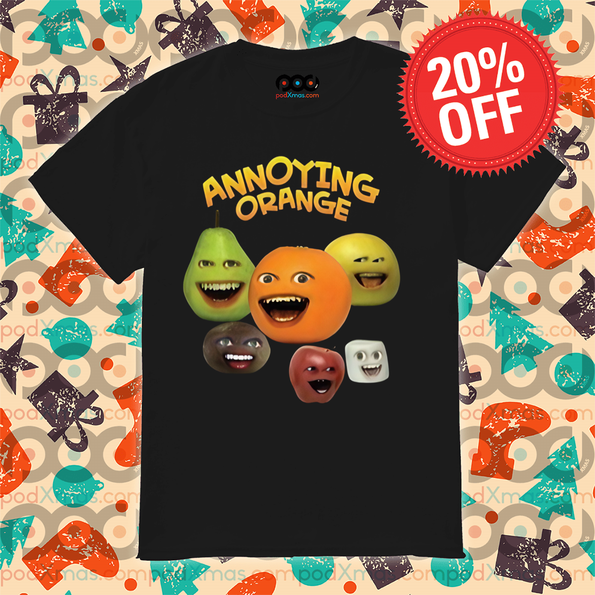 Custom Xmas Gift - Fruit Smile Funny Face Annoying Orange Shirt