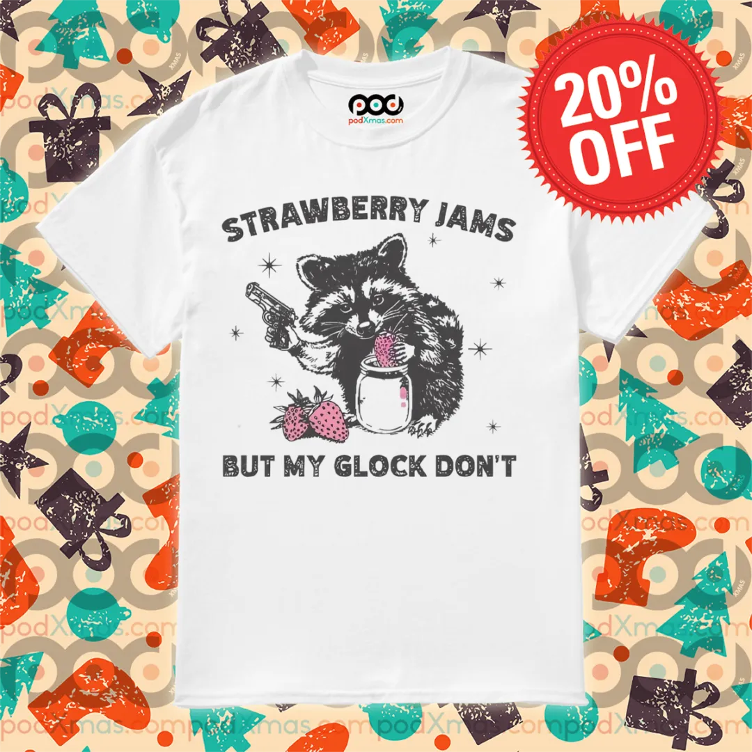 Racoon Strawberry Jams But My Glock Don't Vintage Shirt