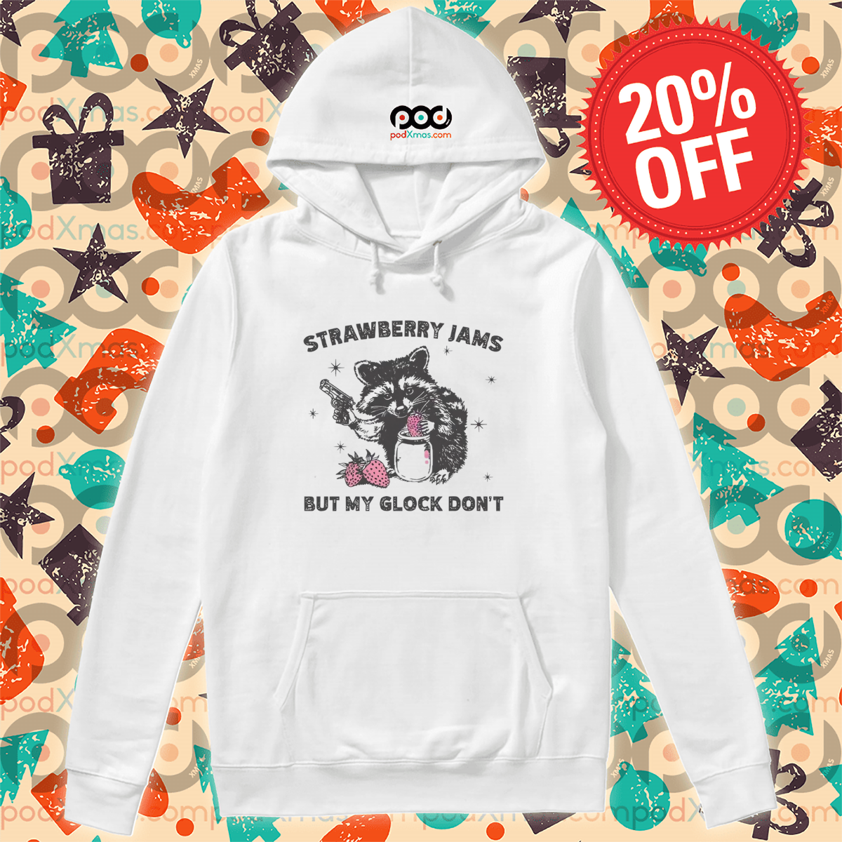 Racoon Strawberry Jams But My Glock Don't Vintage Shirt