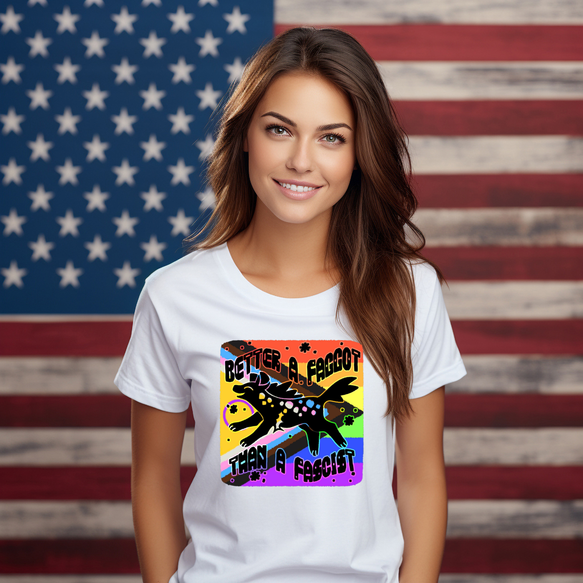 Rainbow LGBTQ Better A Faggot Than A Fascist 2024 Shirt
