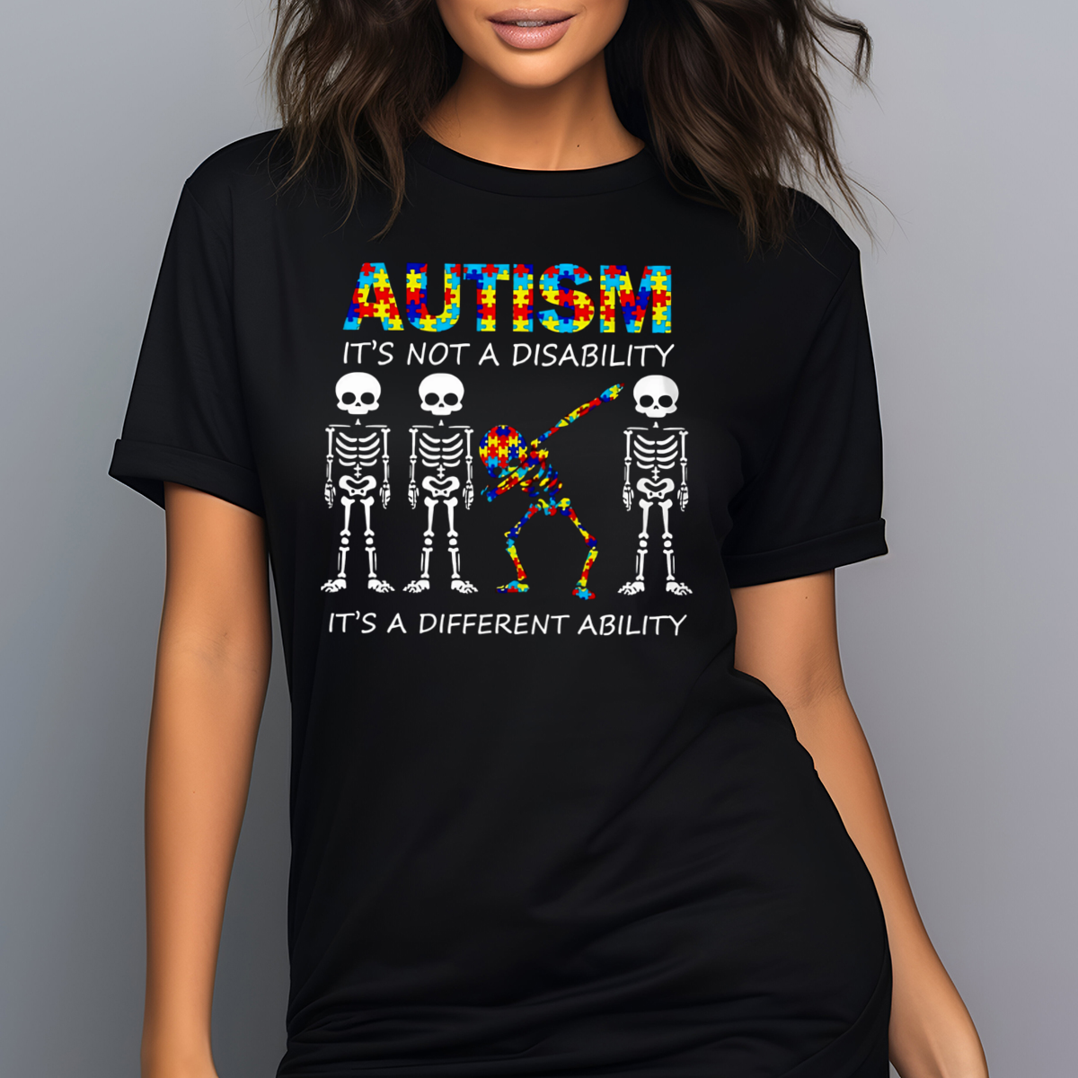 Skeleton Dabbing Autism It Is Not A Disability It Is A Different Ability Shirt