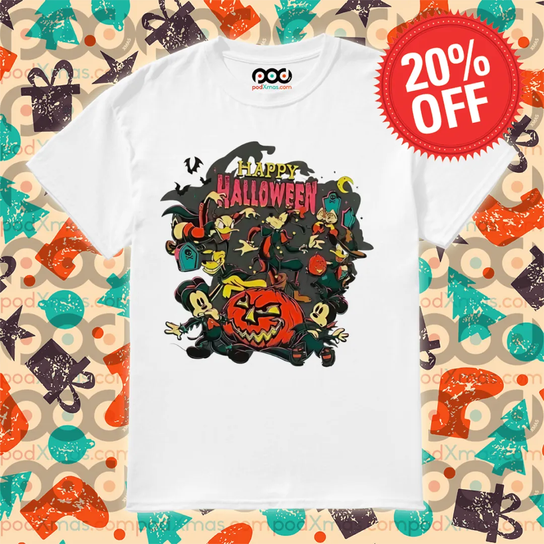 Disney Characters Mickey Mouse Happy Halloween 2024 Shirt