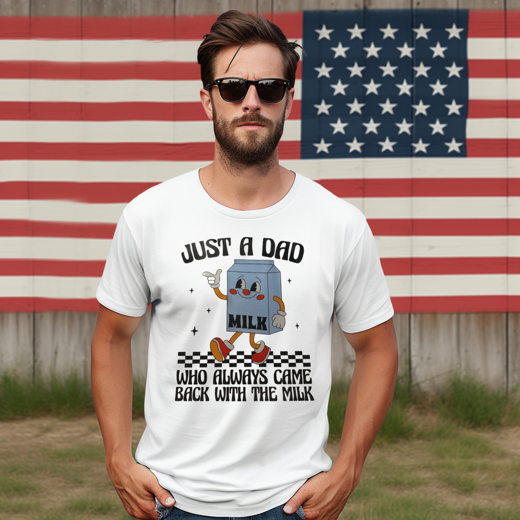Just A Dad Who Always Came Back With The Milk Retro 2024 Shirt
